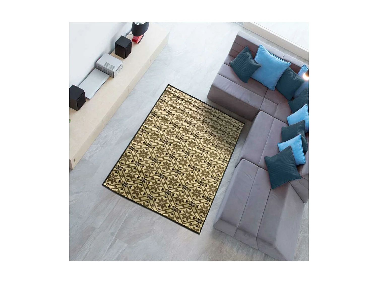 tapis chambre 60x110 tissé ivoire rectangle AF2 CARODE