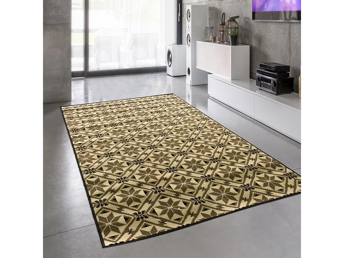tapis chambre 60x110 tissé ivoire rectangle LYN49 CARODE