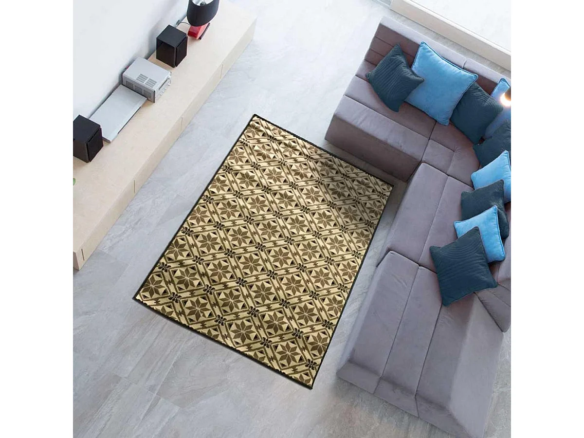tapis chambre 60x110 tissé ivoire rectangle LYN49 CARODE