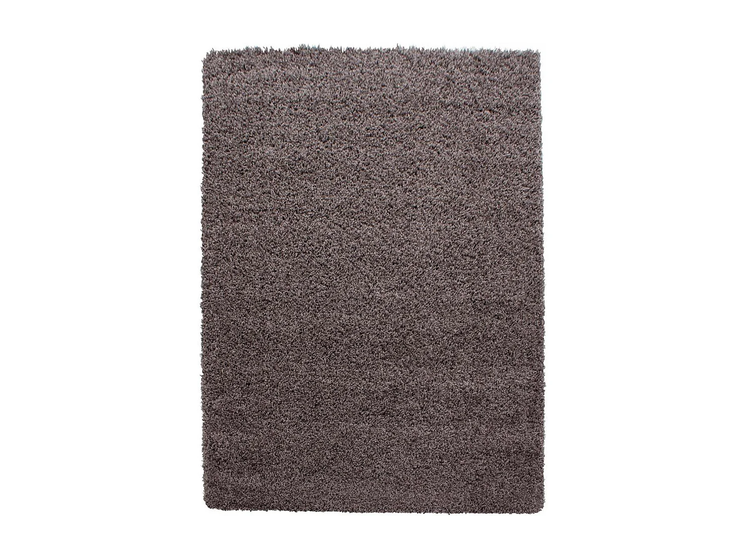 Tapis poils longs shaggy 100x200 rectangle tissé taupe motif uni UNI L