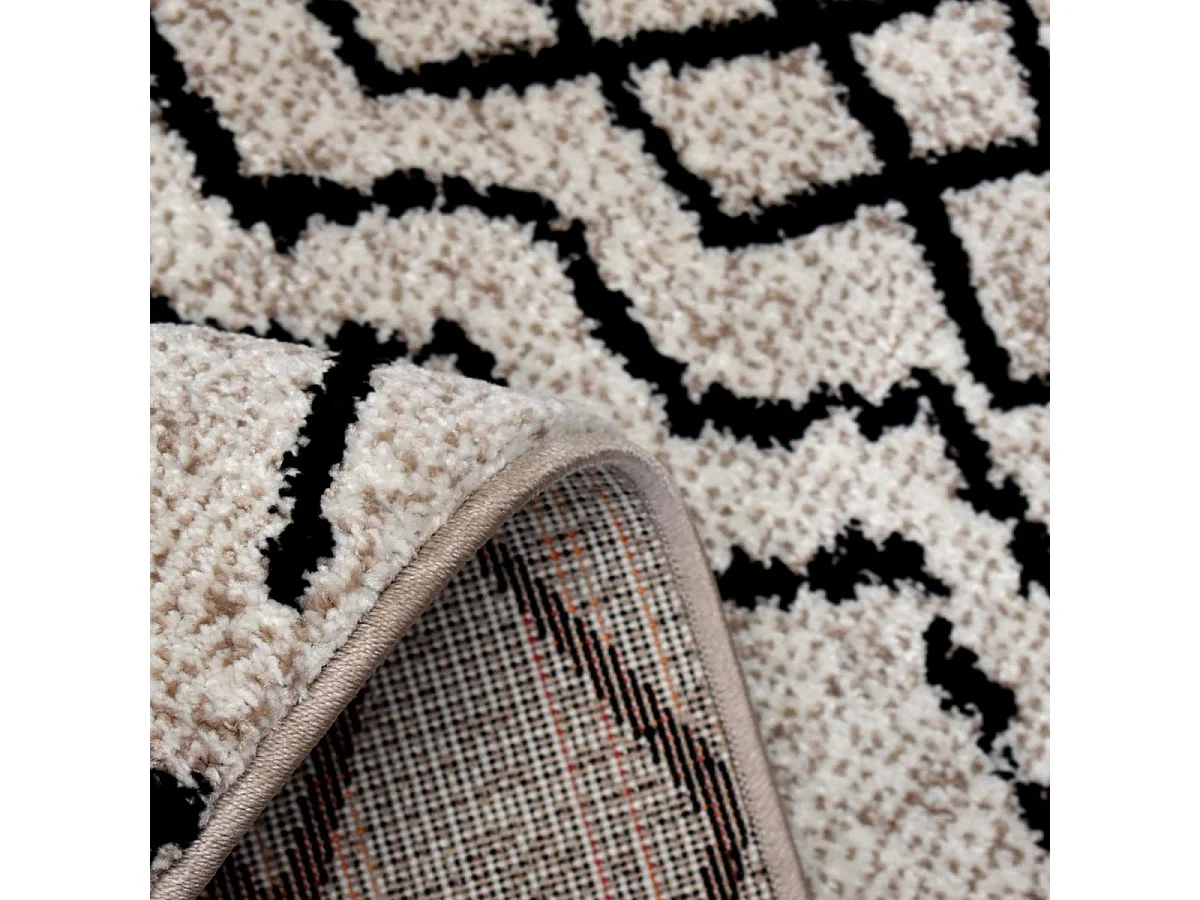 Tapis berbère 200x290 tissé motifs tribaux LYN8 MABAL beige