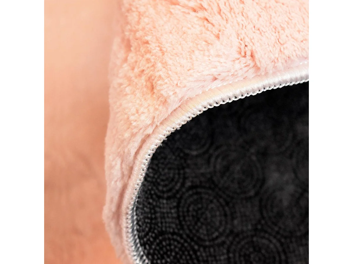 Tapis d'entrée LYN10 LAVABLE 80x150 soyeux et doux, tapis rose uni à l'aspect : Shaggy