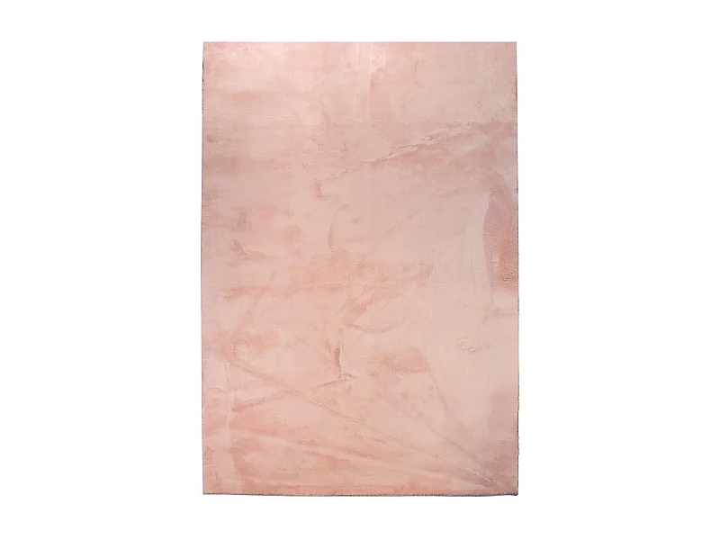 Tapis d'entrée LYN10 LAVABLE 80x150 soyeux et doux, tapis rose uni à l'aspect : Shaggy