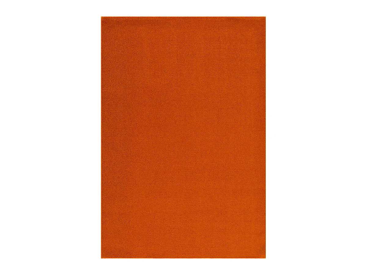 tapis salle de bain Ø80cm tissé orange rond motif uni NOSSA