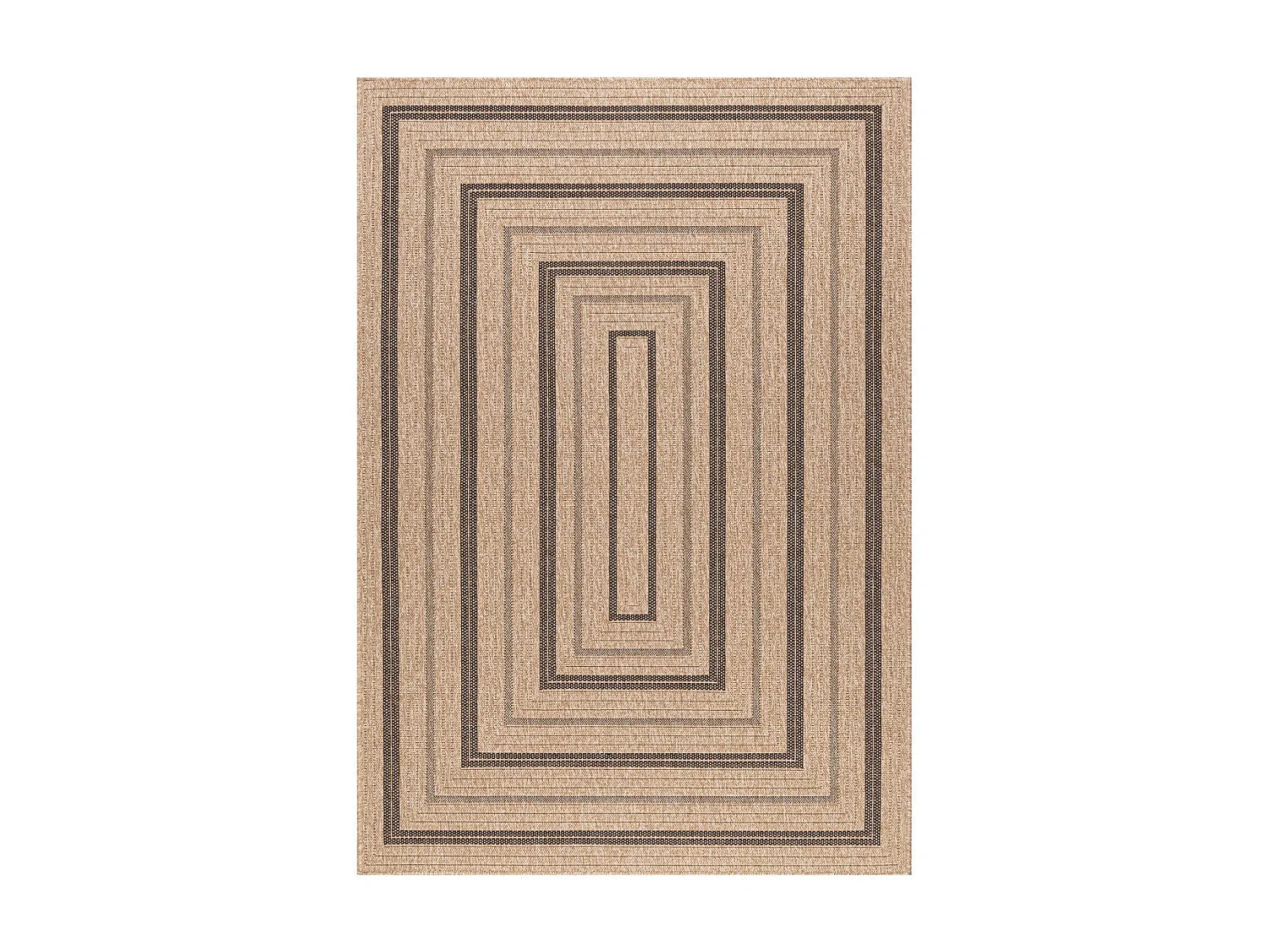 Tapis extérieur 60x180 tissé kilim beige et noir JUTE ART 5
