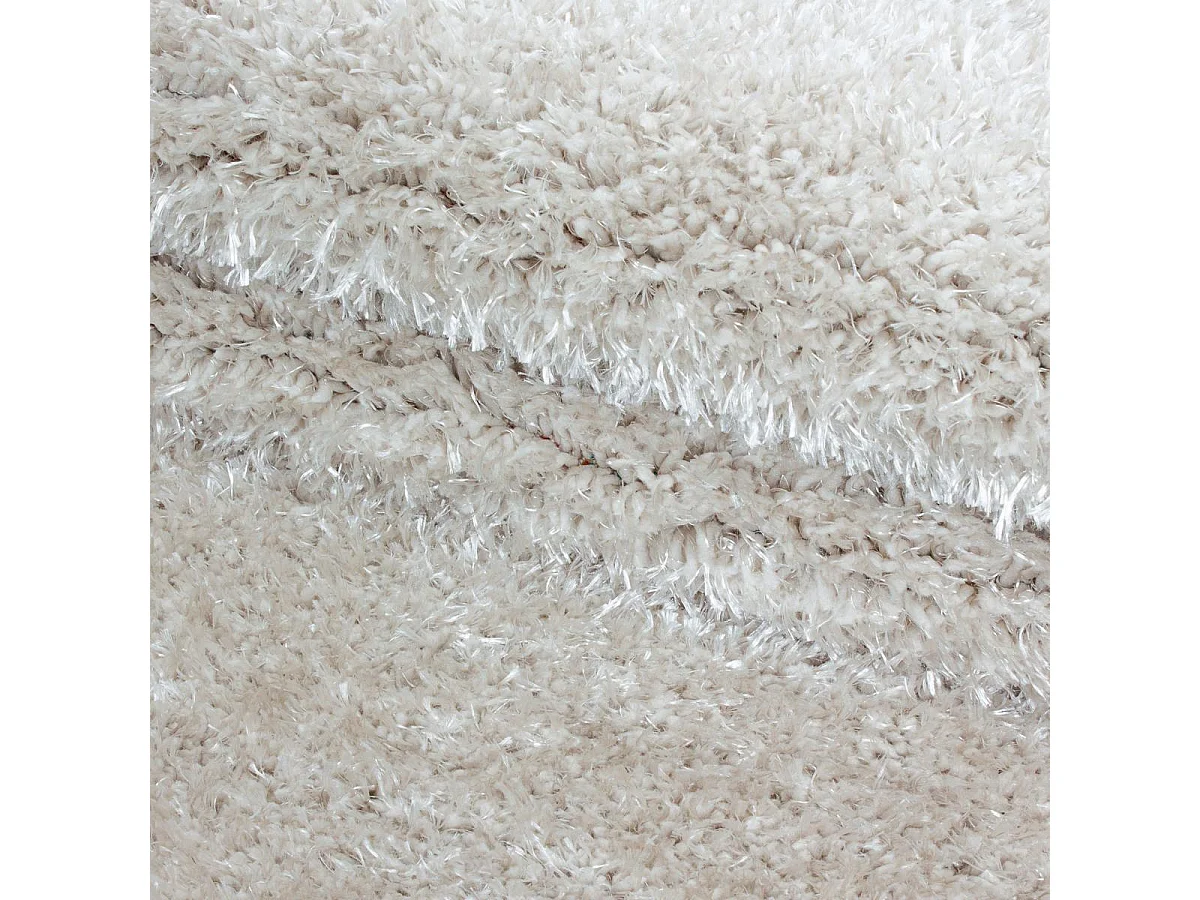 Tapis longs poils shaggy 280x370 rectangle tissé crème motif uni UNI A