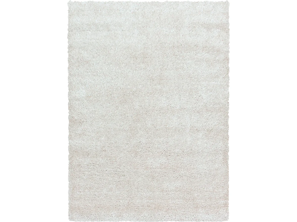 Tapis longs poils shaggy 280x370 rectangle tissé crème motif uni UNI A