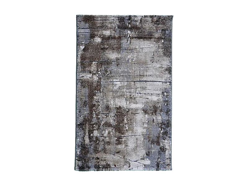 tapis chambre 80x150 tissé gris rectangle motif faux uni OXIVAN