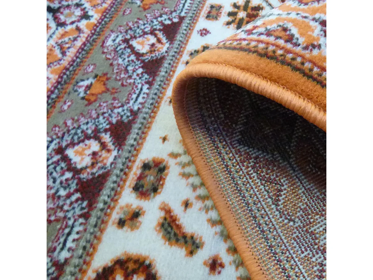 tapis salon 120x170 tissé beige rectangle motif géométrique BE 70