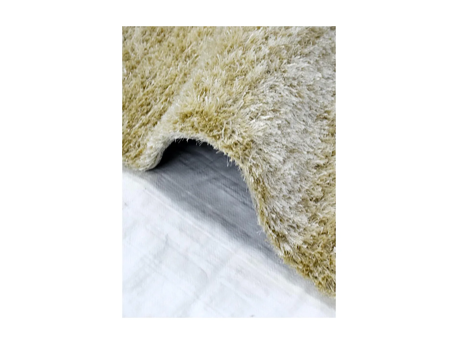 Tapis shaggy 80x140 rectangle fait main crème motif uni  MALAIDROY