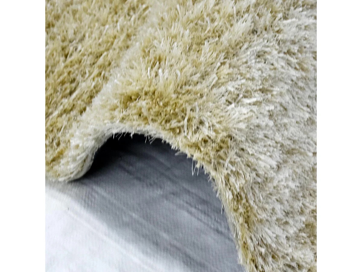 Tapis shaggy 80x140 rectangle fait main crème motif uni  MALAIDROY