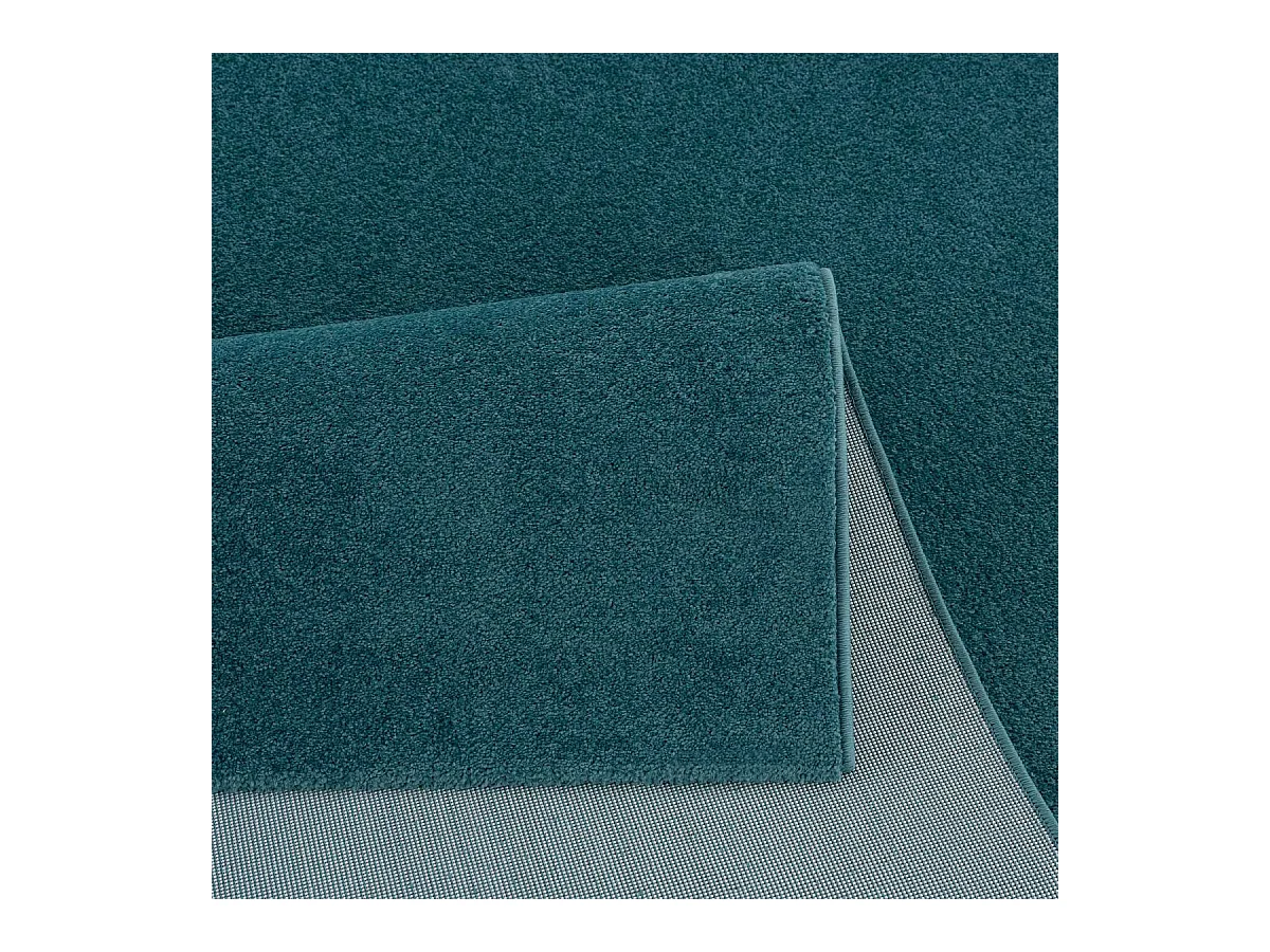 tapis salon 160x230 tissé bleu foncé rectangle motif uni NOSSA