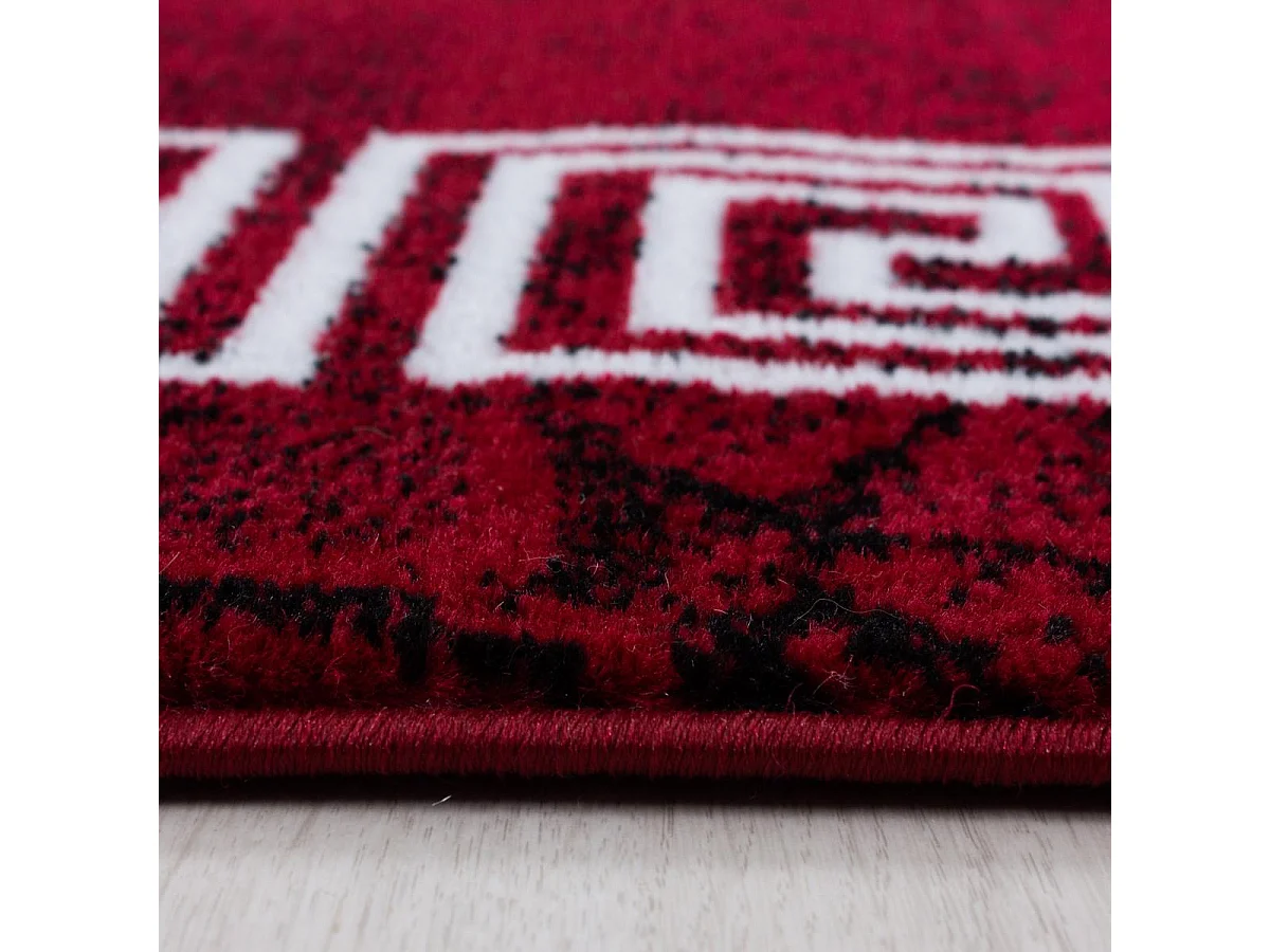 tapis salon 200x290 tissé rouge et blanc rectangle motif baroque SAPURI