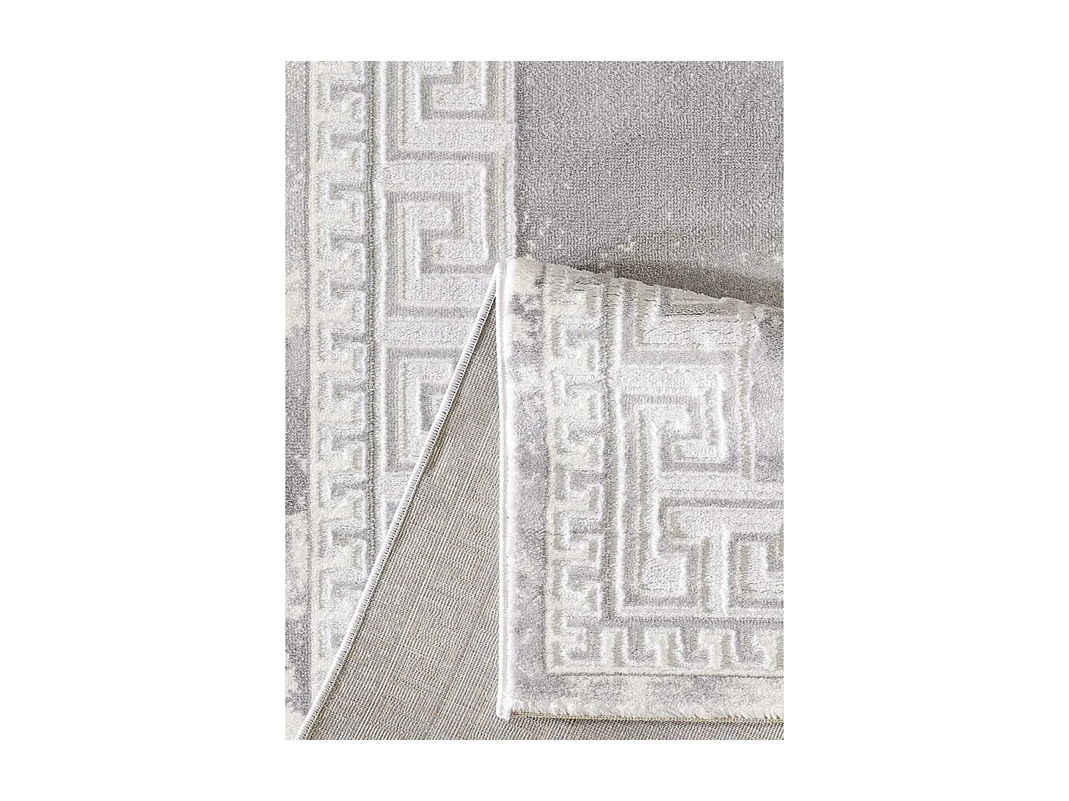 Tapis oriental 200x280 rectangle gris clair tissé motif ancestral LYN7 ALAN