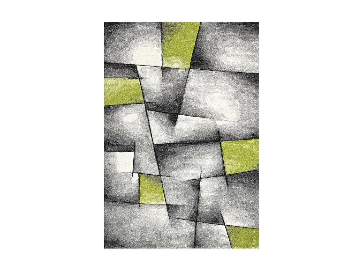 tapis salon 160x230 tissé vert rectangle motif géométrique PAR 3D