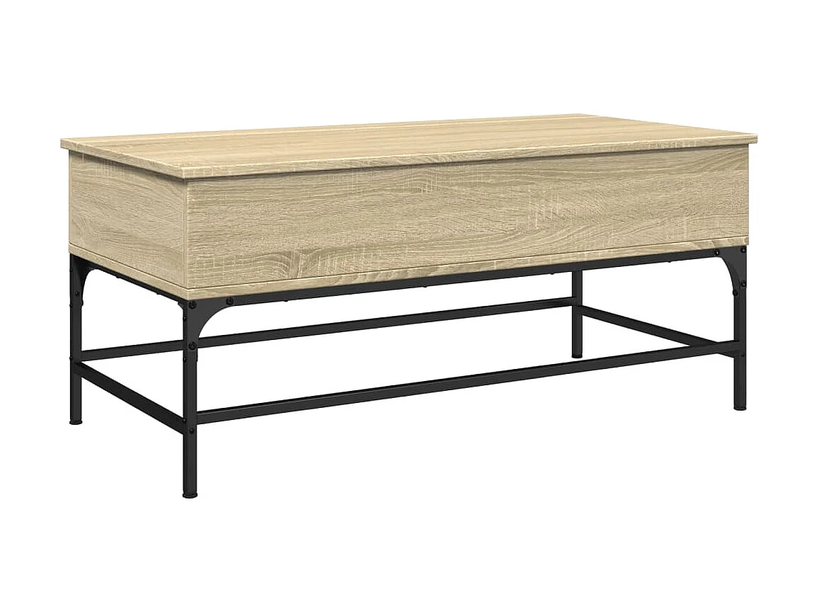 Table basse chêne sonoma 100x50x45 bois d'ingénierie et métal