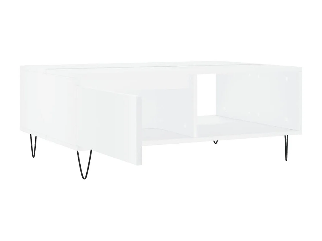 Table basse blanc 90x60x35 bois d'ingénierie