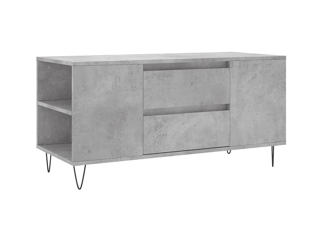 Table basse gris béton 102x44,5x50 bois d'ingénierie