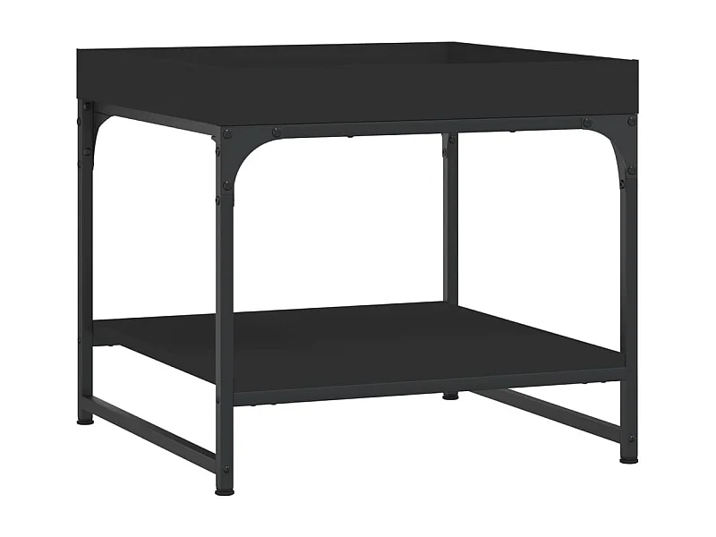 Table basse noir 49,5x49,5x45 bois d'ingénierie