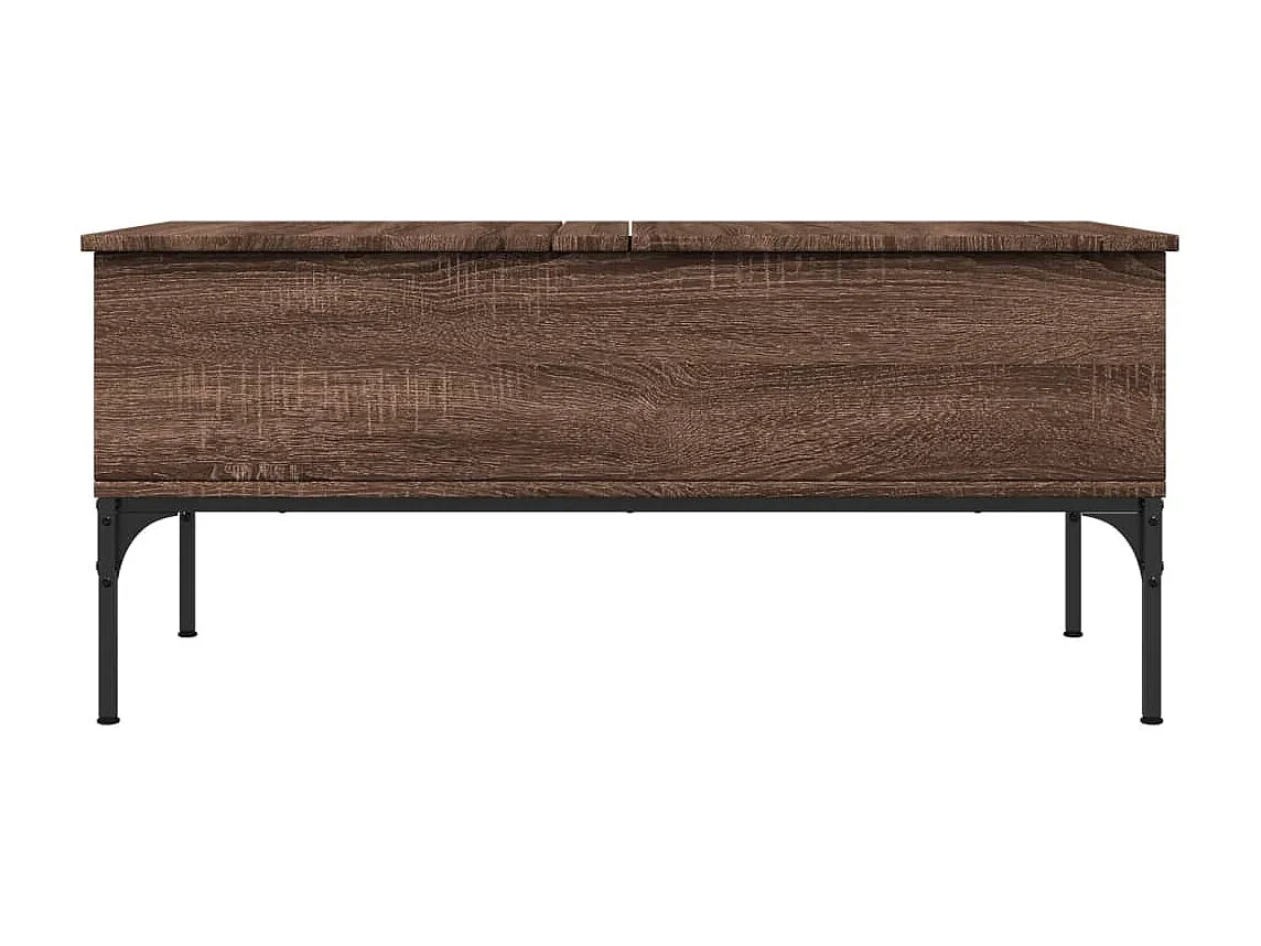 Table basse chêne marron 100x50x45 bois d'ingénierie et métal