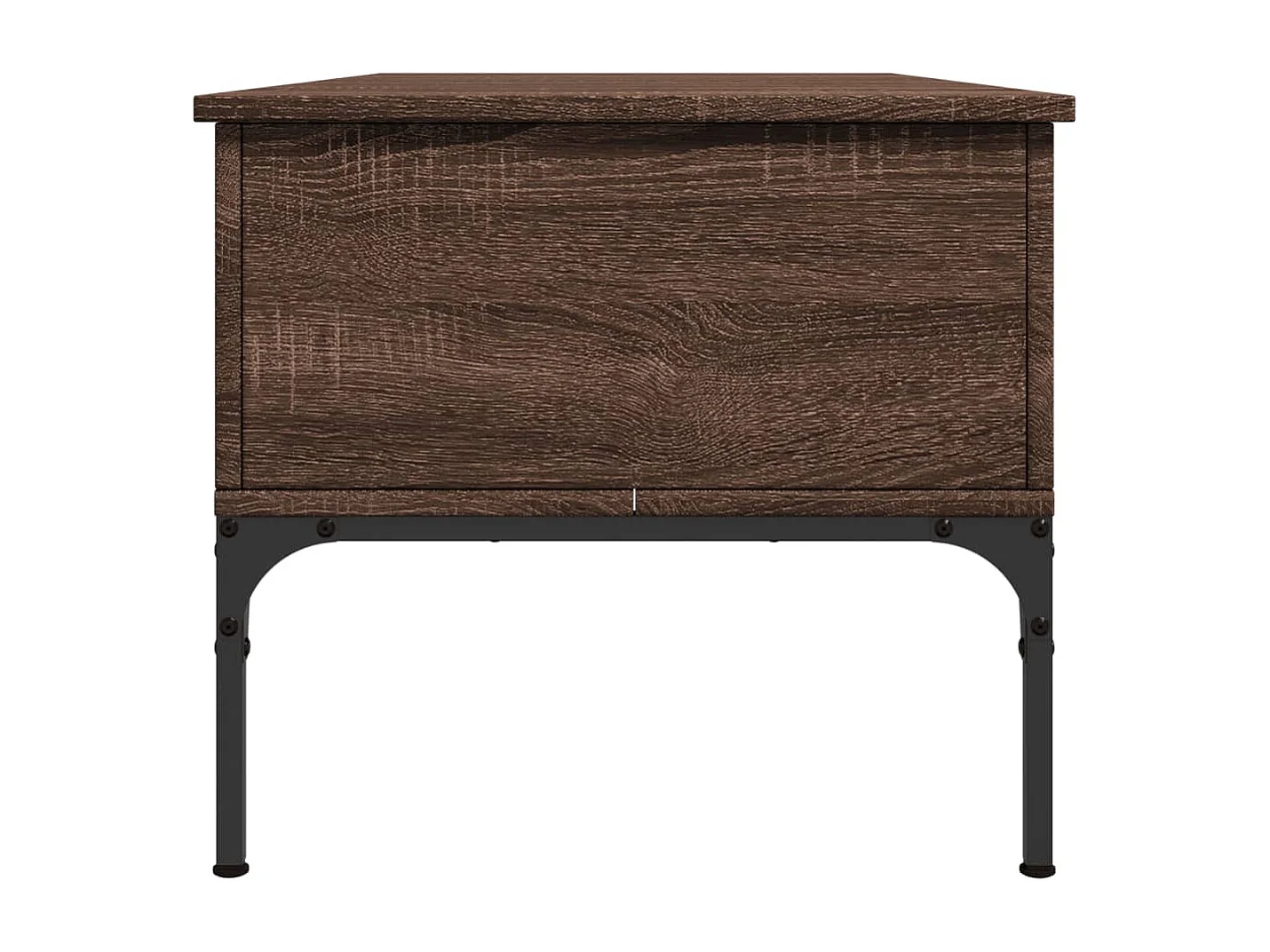 Table basse chêne marron 100x50x45 bois d'ingénierie et métal