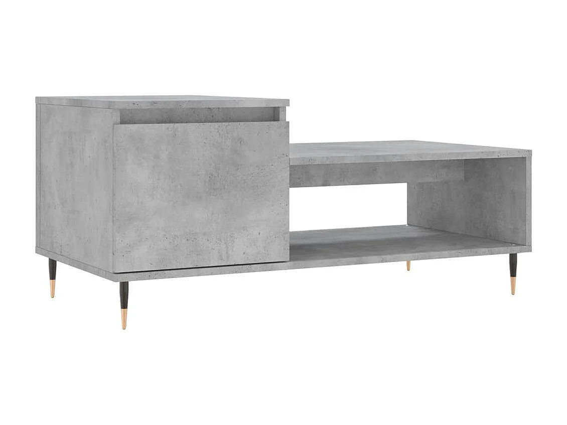 Table basse Gris béton 100x50x45 Bois d'ingénierie