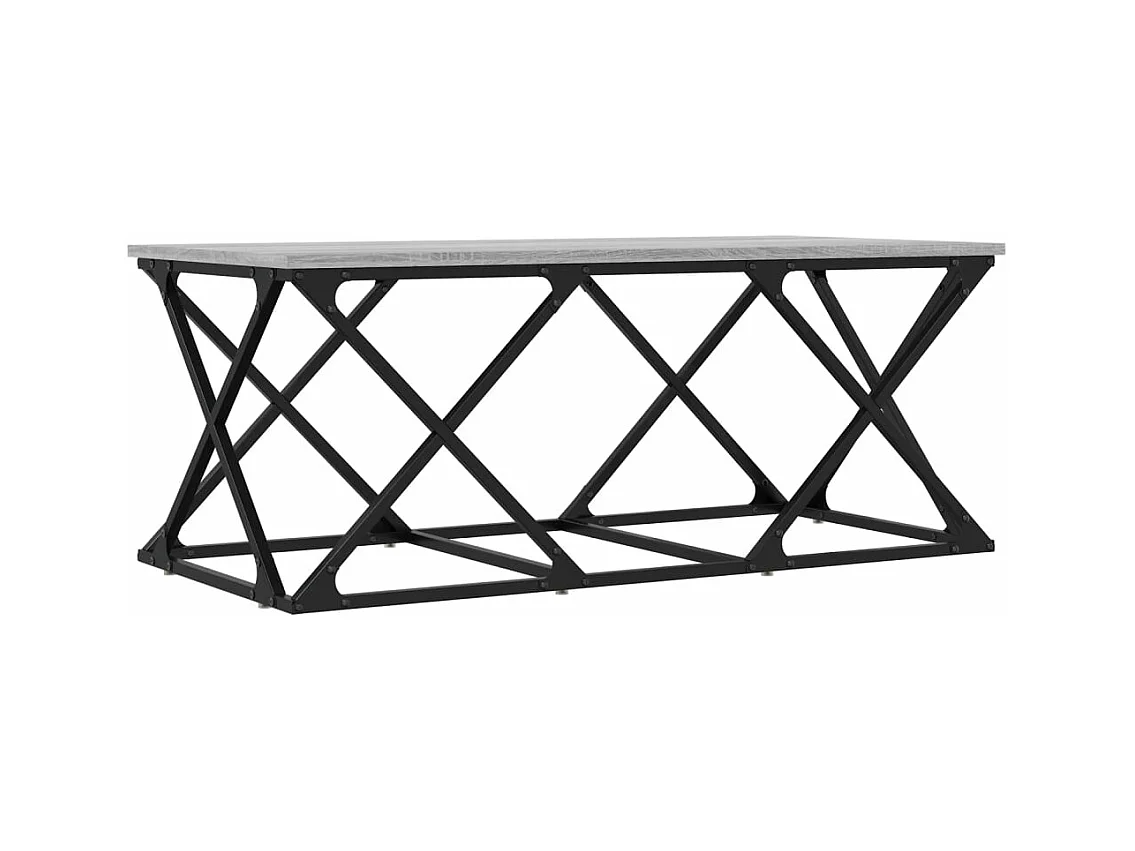 Table basse sonoma gris 100x49x40 bois d'ingénierie
