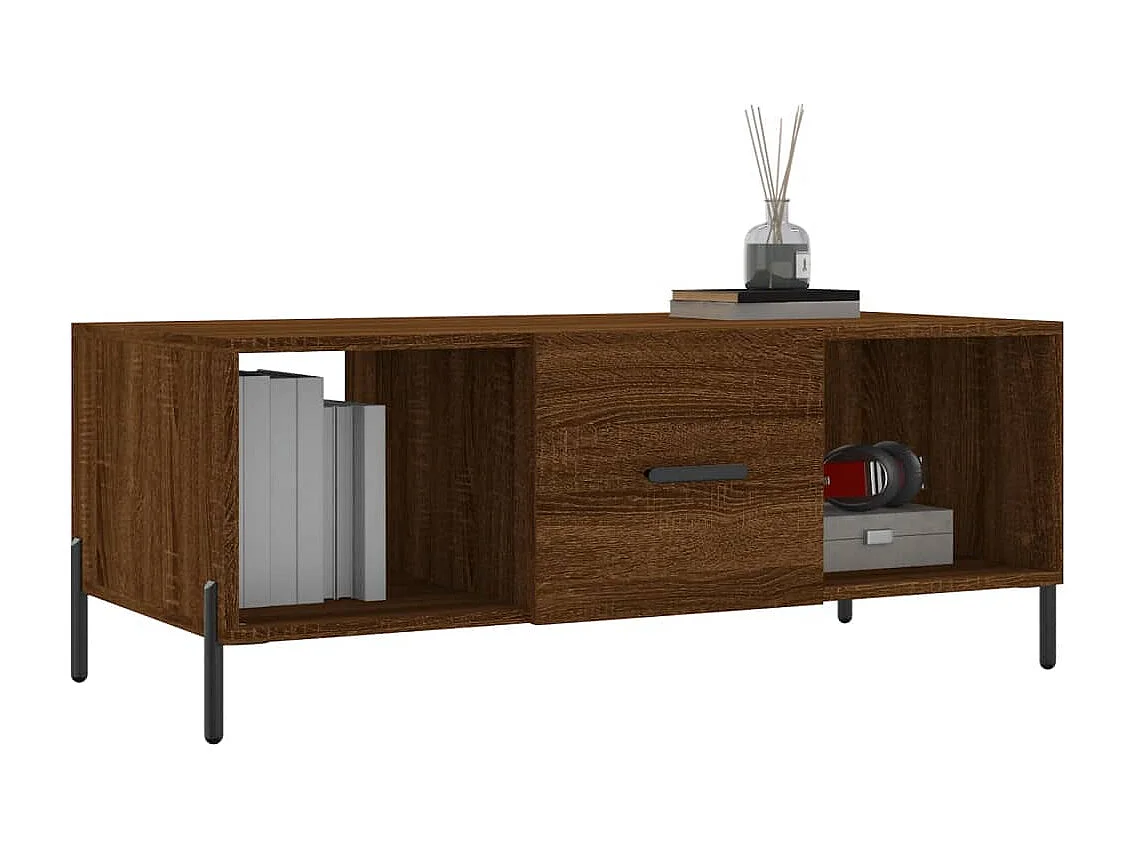 Table basse chêne marron 102x50x40 bois d'ingénierie