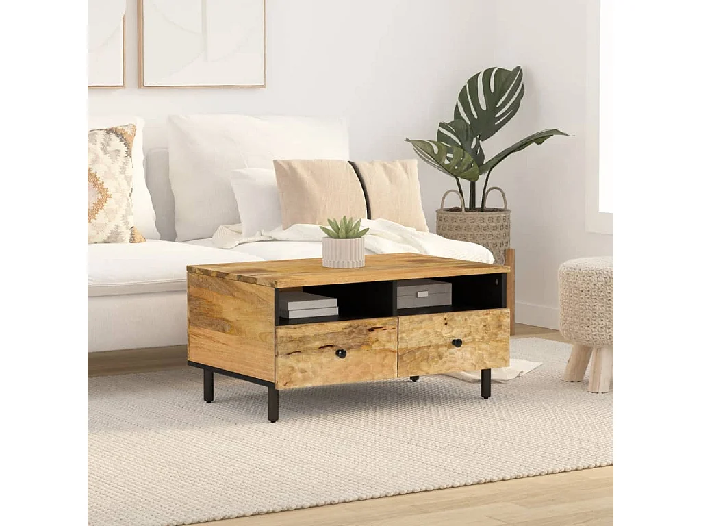 Table basse 80x54x40 bois de manguier massif