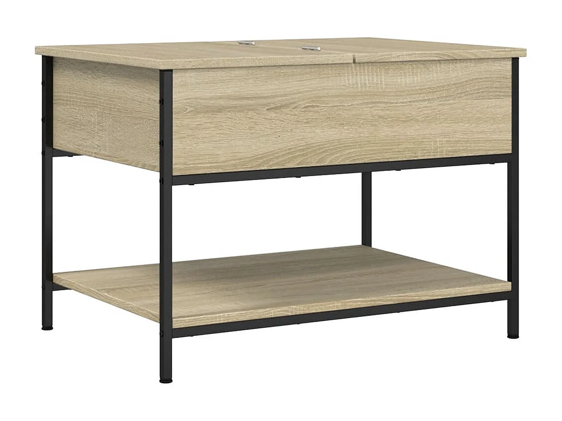 Table basse chêne sonoma 70x50x50 bois d'ingénierie et métal