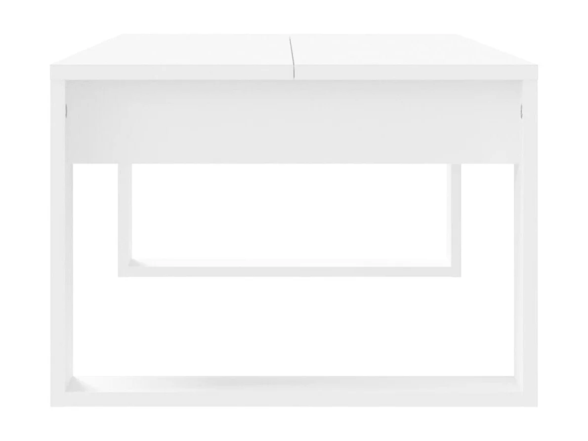 Table basse blanc 102x50x35 bois d'ingénierie