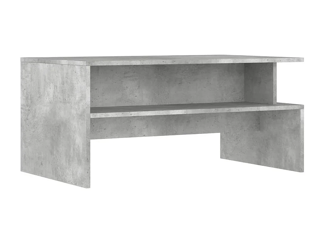 Table basse gris béton 90x55x42,5 bois d'ingénierie