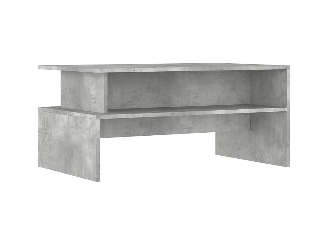 Table basse gris béton 90x55x42,5 bois d'ingénierie