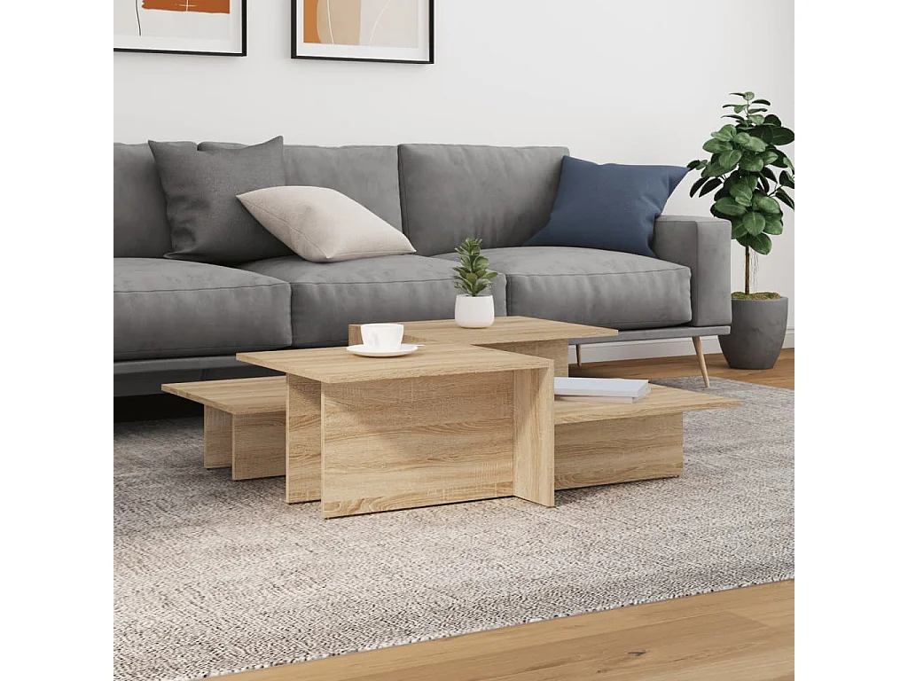 Tables basses 2 pcs Chêne sonoma Bois d'ingénierie