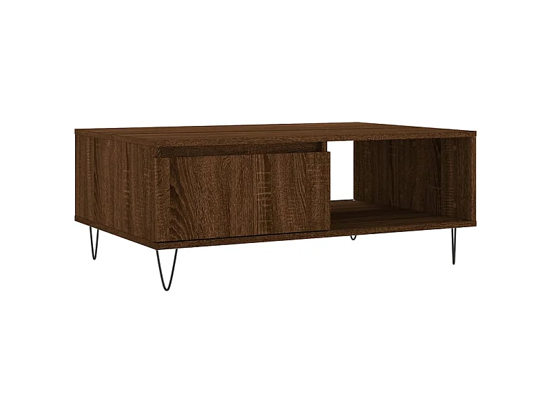 Table basse chêne marron 90x60x35 bois d'ingénierie