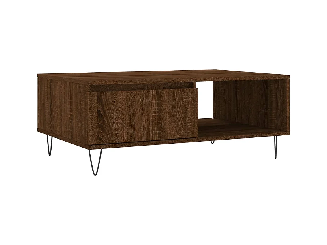 Table basse chêne marron 90x60x35 bois d'ingénierie