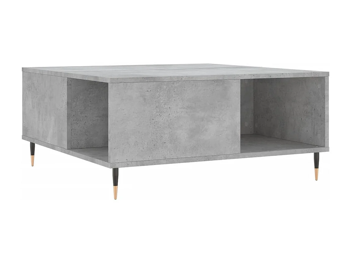 Table basse gris béton 80x80x36,5 bois d'ingénierie