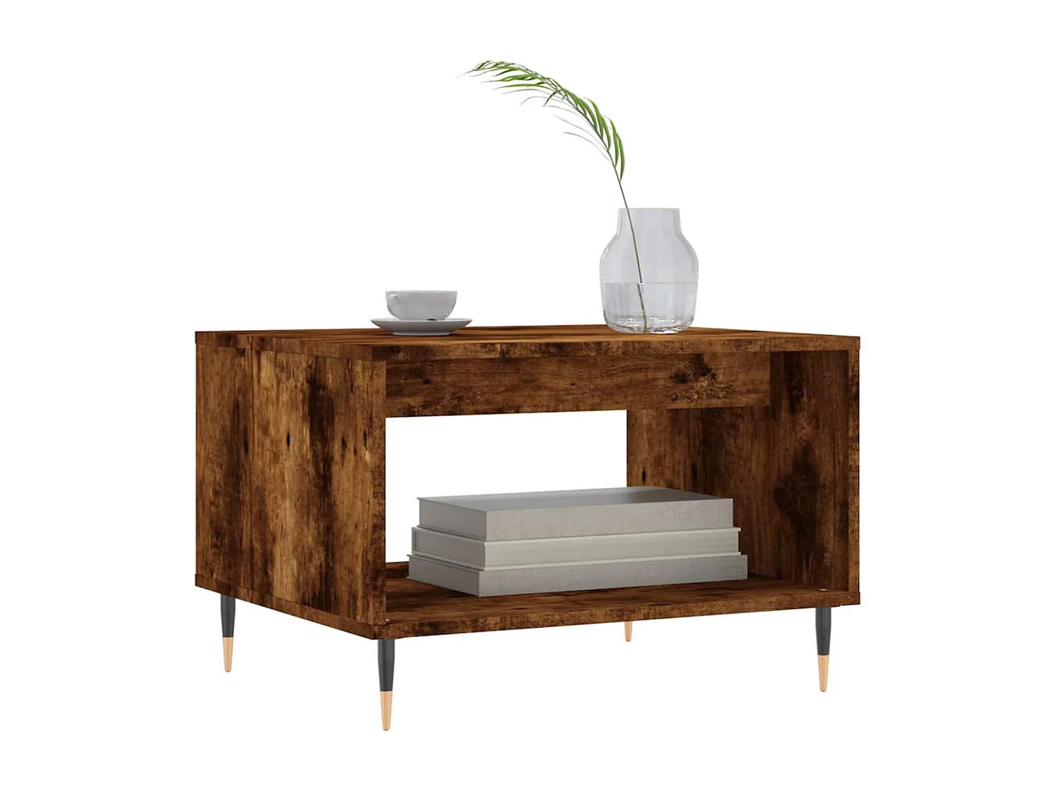 Table basse chêne fumé 60x50x40 bois d'ingénierie