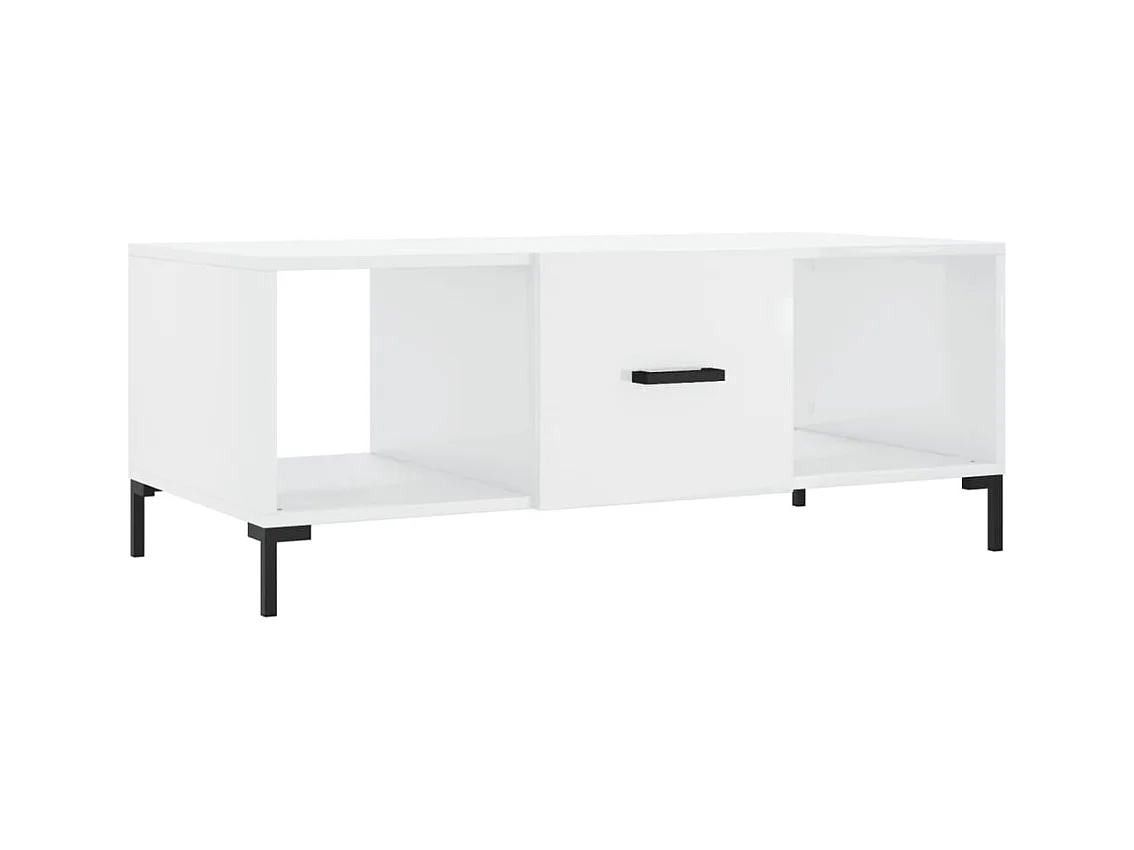Table basse Blanc brillant 102x50x40 Bois d'ingénierie
