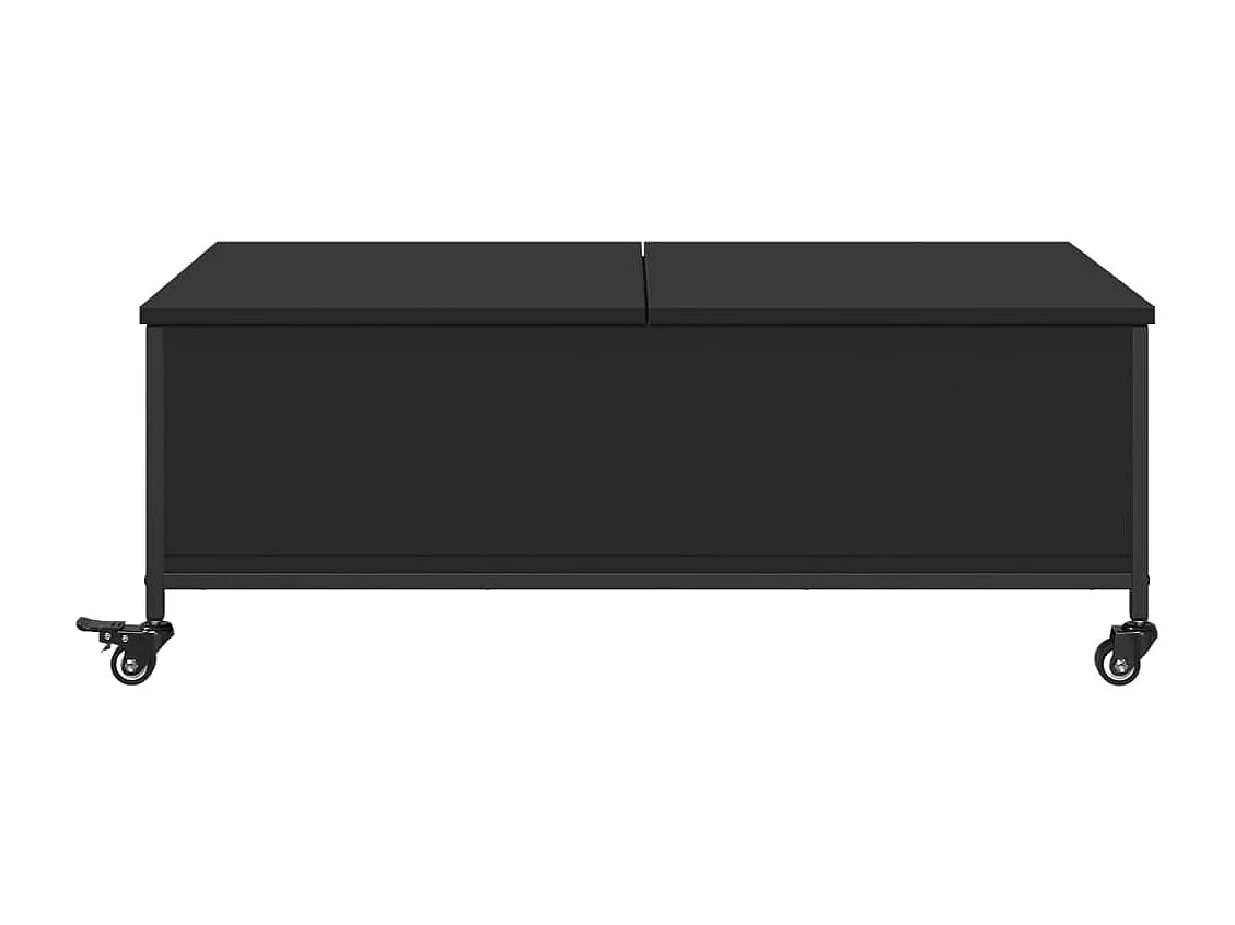 Table basse avec roulettes noir 91x55x34 bois d'ingénierie