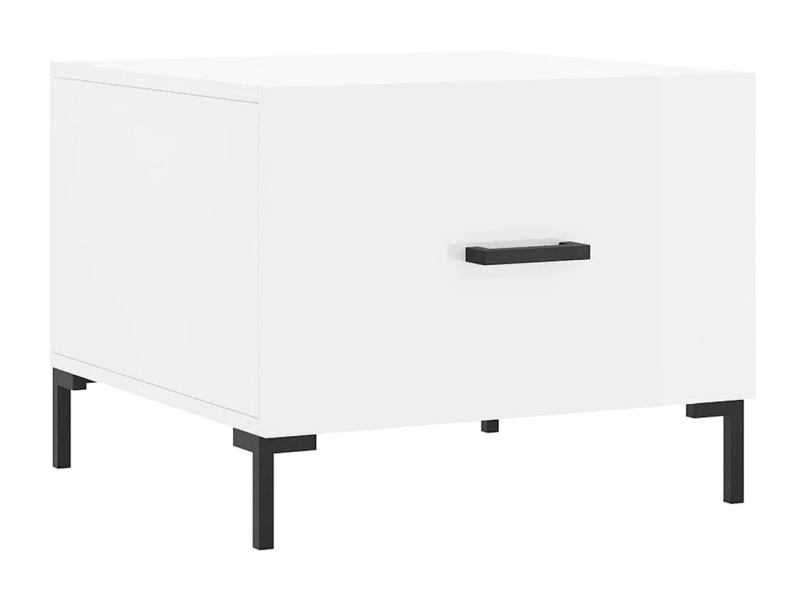 Table basse blanc brillant 50x50x40 bois d'ingénierie