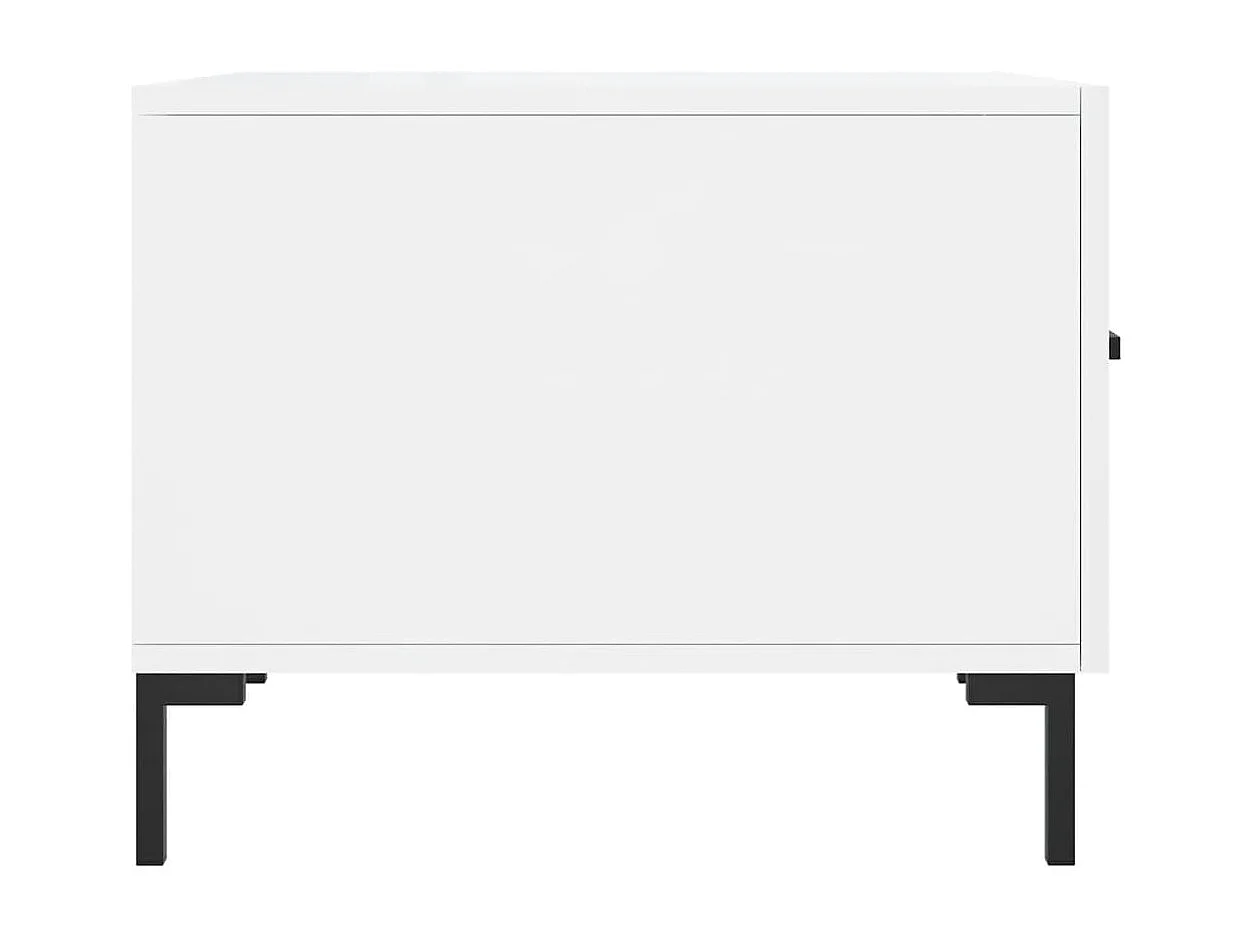 Table basse blanc brillant 50x50x40 bois d'ingénierie