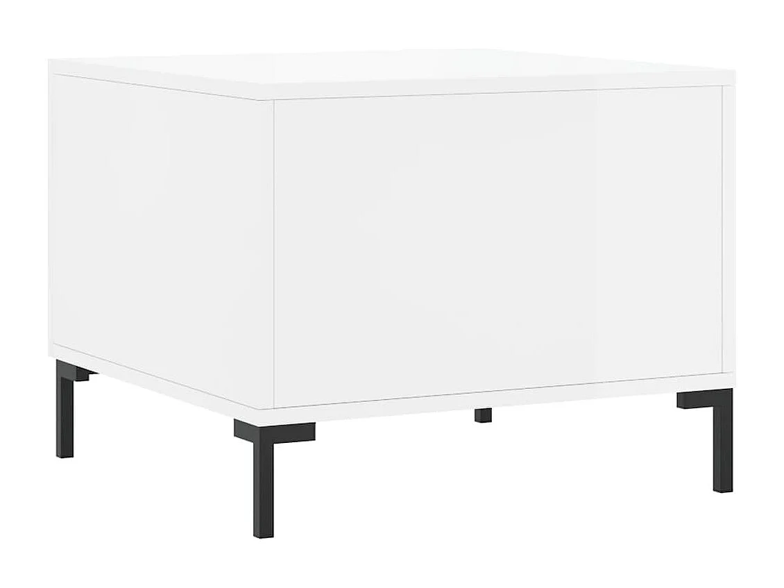 Table basse blanc brillant 50x50x40 bois d'ingénierie