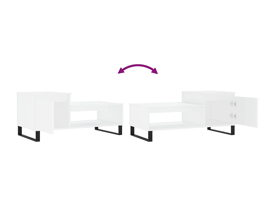 Table basse Blanc 100x50x45 Bois d'ingénierie