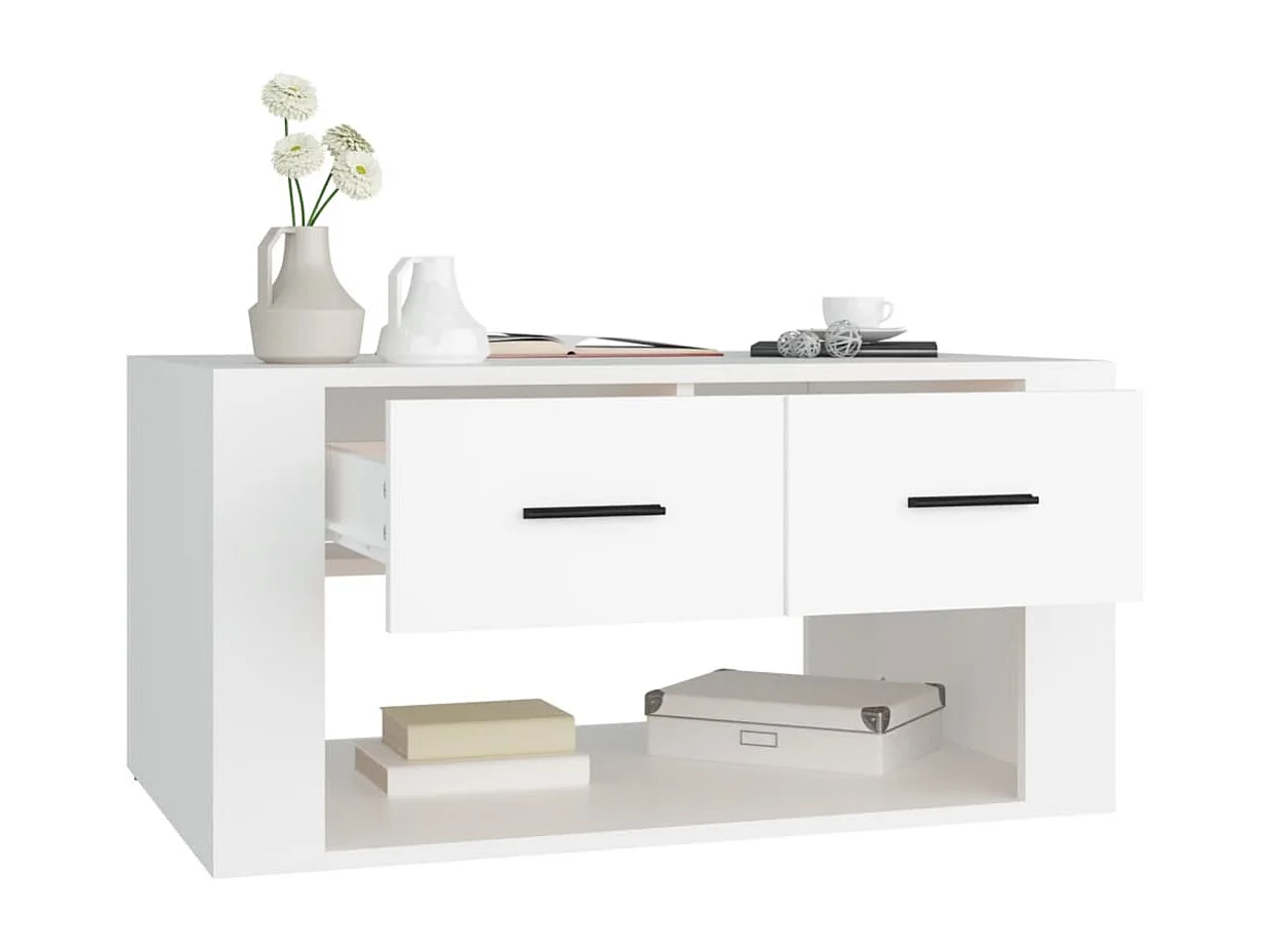 Table basse Blanc 80x50x40 Bois d'ingénierie