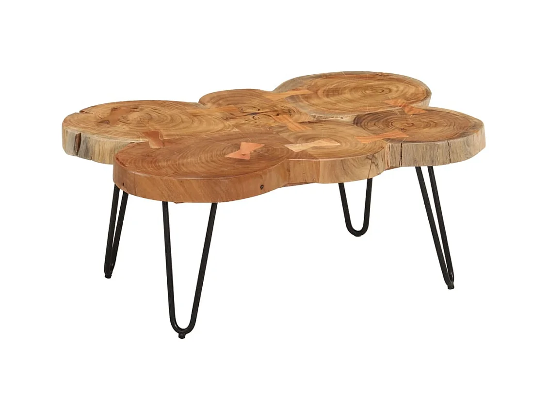 Table basse 36cm 6 troncs bois d'acacia massif