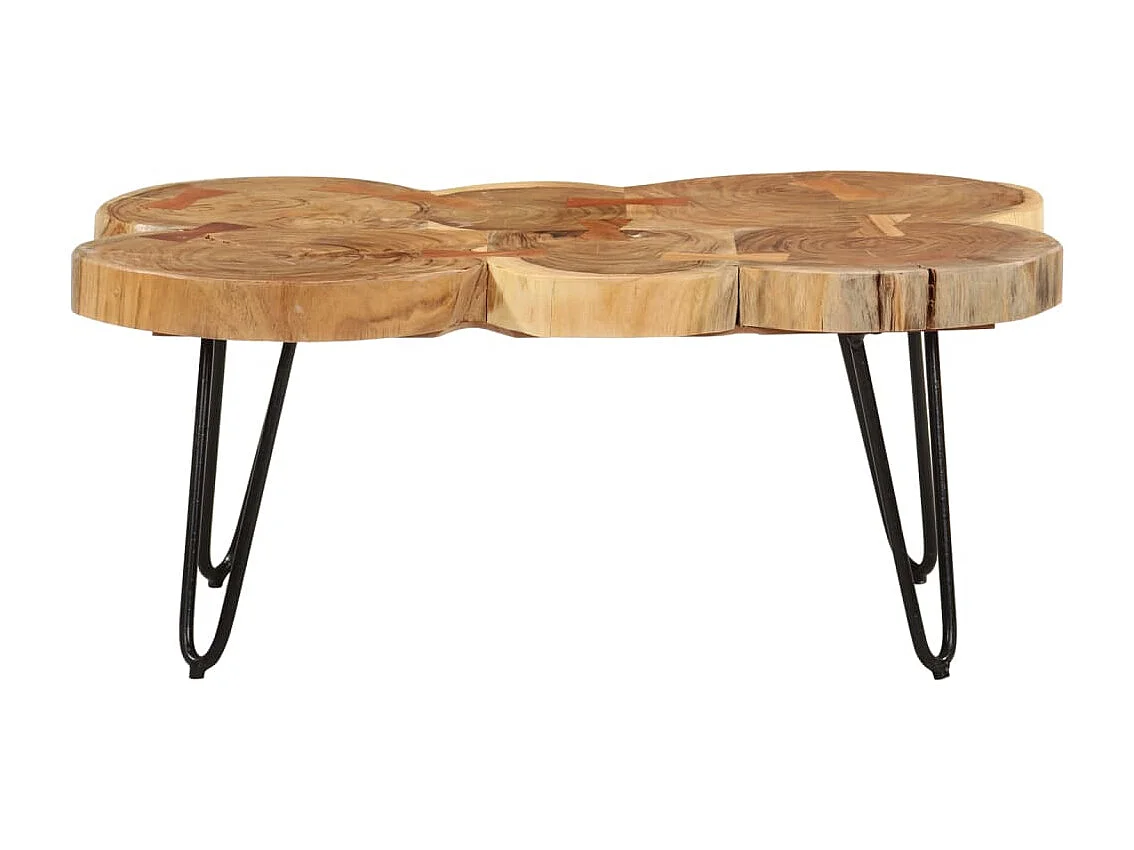 Table basse 36cm 6 troncs bois d'acacia massif
