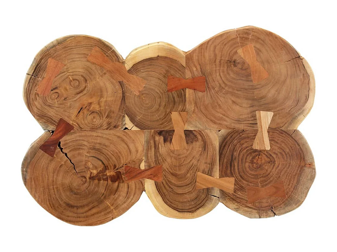 Table basse 36cm 6 troncs bois d'acacia massif