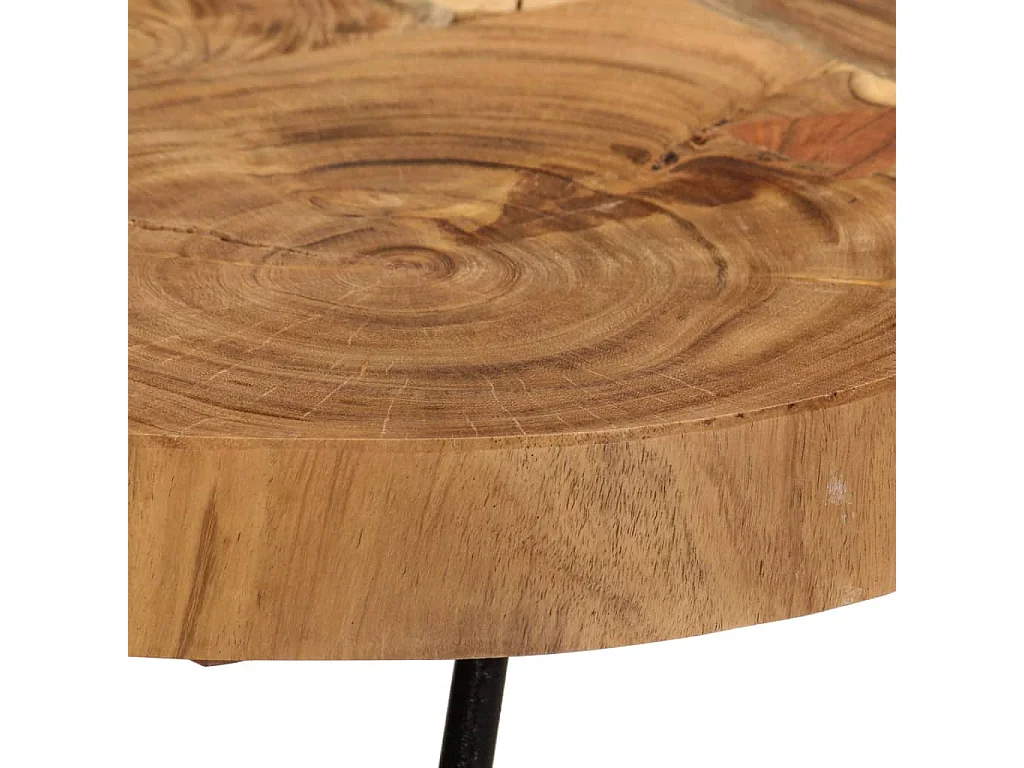 Table basse 36cm 6 troncs bois d'acacia massif