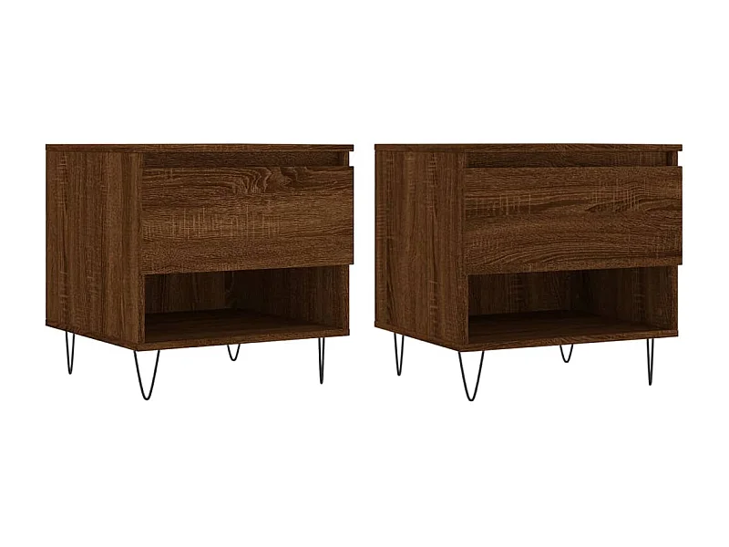 Tables basses 2 pcs chêne marron 50x46x50 bois d'ingénierie